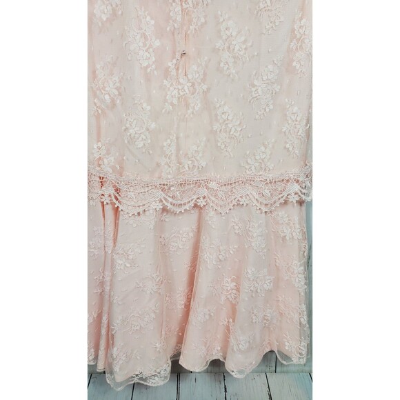 VTG Barbara Chodos Michael Marcella Dress WMNS Sz 12 Drop Waist Flapper Lace 80s - Picture 10 of 12